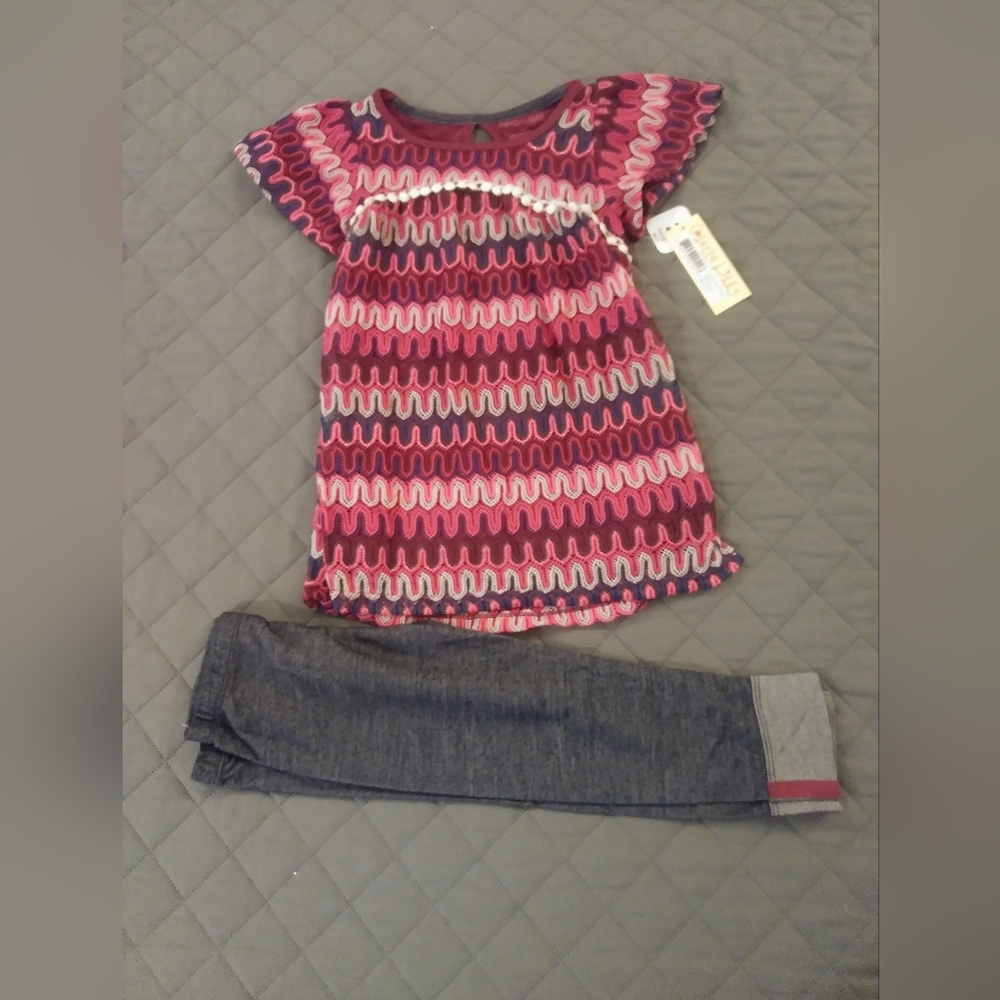 Stylish Kids Matching Set with Pink and Gray Accents